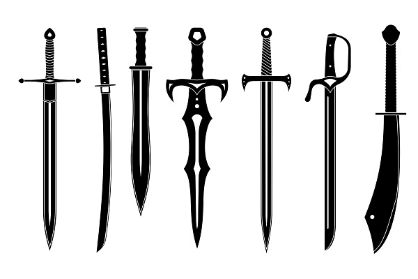 Icon set of swords.