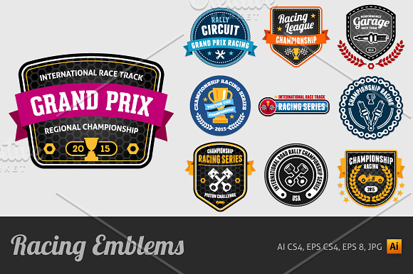 Racing emblems in Graphics - product preview 1