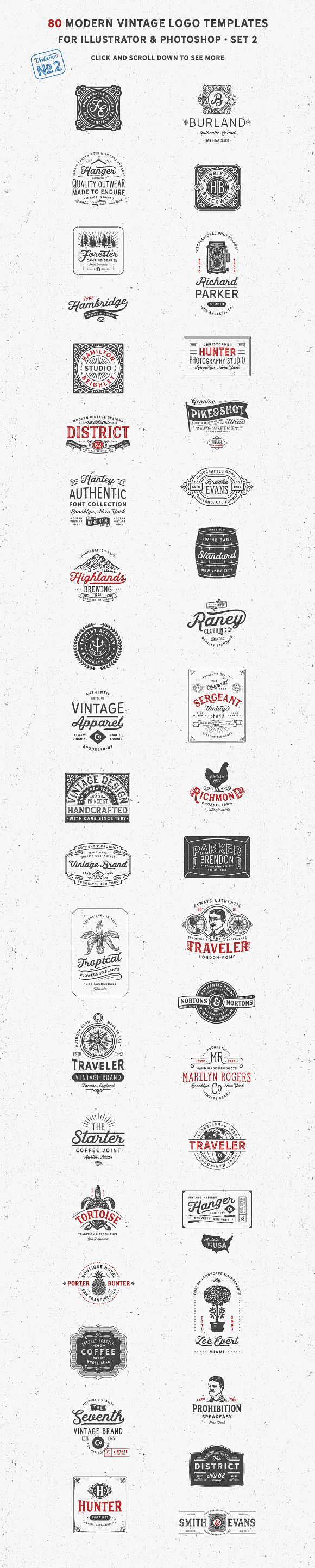 80 Modern Vintage Logos vol 2 in Logo Templates - product preview 2