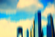 Motion blur skyscrapers abstract background