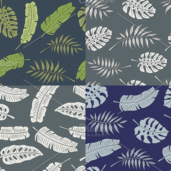 12 Seamless Tropical Leaves Patterns in Patterns - product preview 4