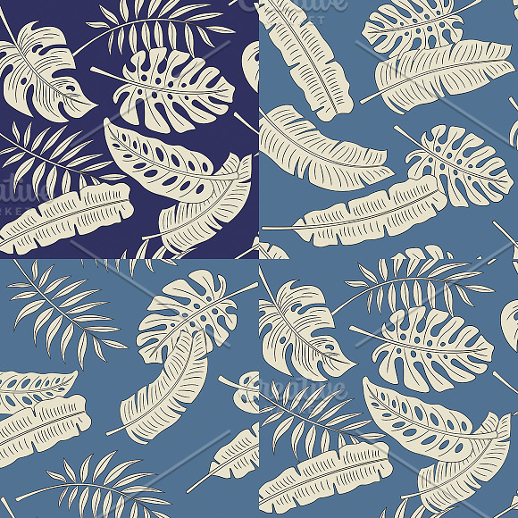 12 Seamless Tropical Leaves Patterns in Patterns - product preview 5