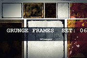 5 Grunge textured retro style frames