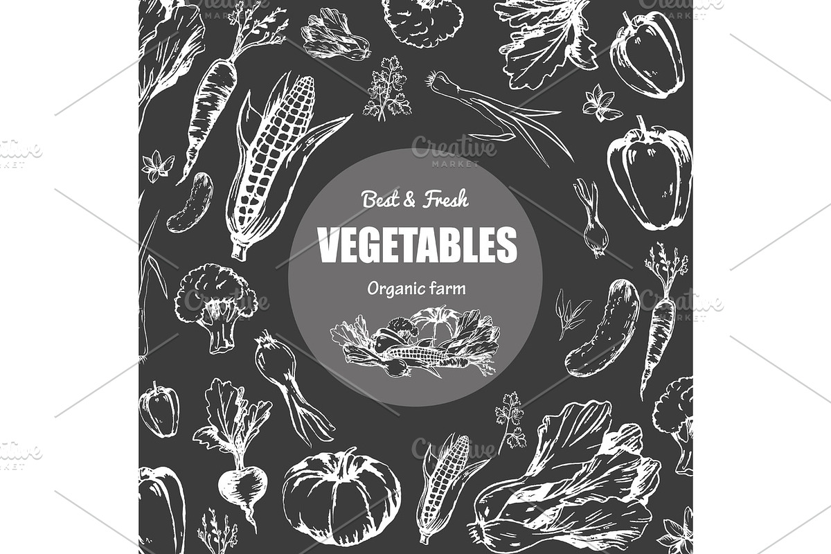 Best and Fresh Vegetables Grown at Organic Farm in Illustrations - product preview 8