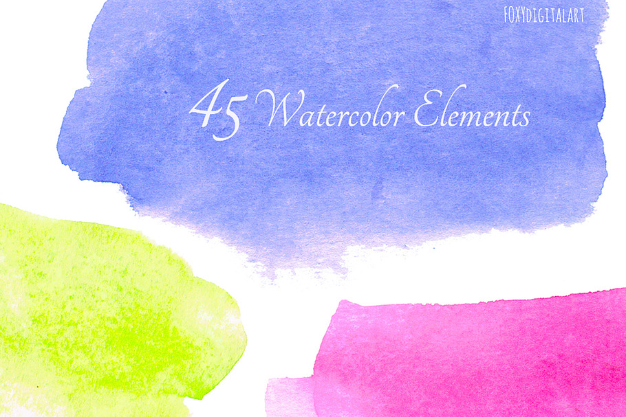 Watercolour Brush Strokes Clipart  in Illustrations - product preview 8