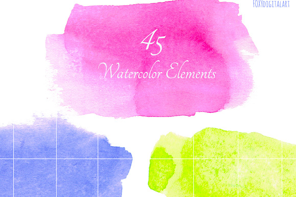 Watercolour Brush Strokes Clipart  in Illustrations - product preview 1