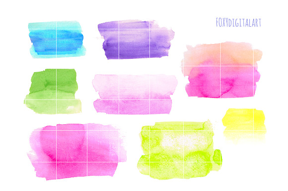 Watercolour Brush Strokes Clipart  in Illustrations - product preview 2