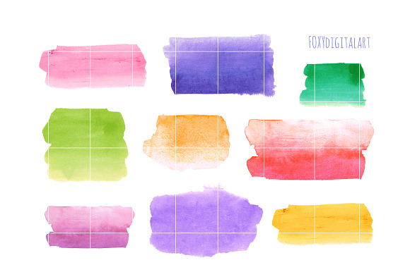 Watercolour Brush Strokes Clipart  in Illustrations - product preview 3