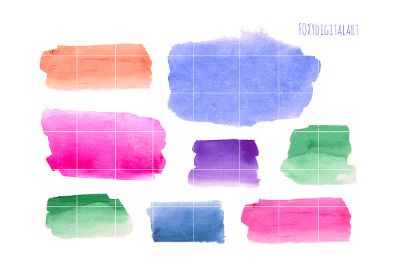 Watercolour Brush Strokes Clipart  in Illustrations - product preview 4