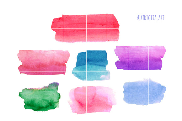 Watercolour Brush Strokes Clipart  in Illustrations - product preview 6