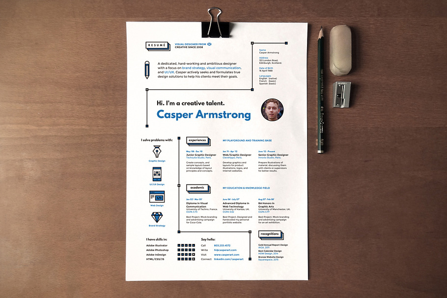 Hipster Resume & Cover Letter in Letter Templates - product preview 8