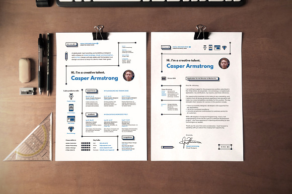 Hipster Resume & Cover Letter in Letter Templates - product preview 1