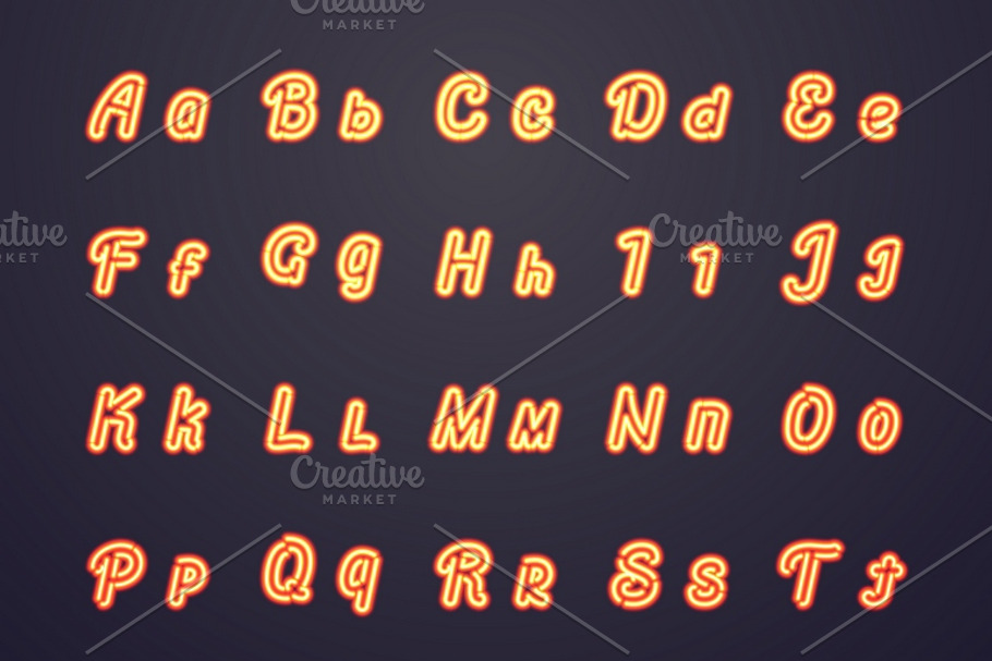 Neon vector letters in Neon Icons - product preview 8