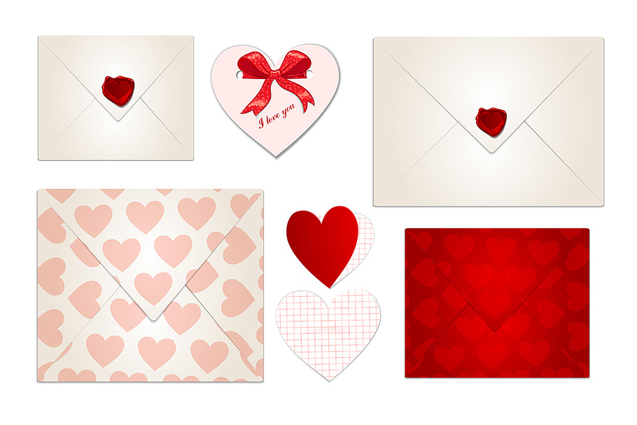 set of Valentine's Day letters in Objects - product preview 8