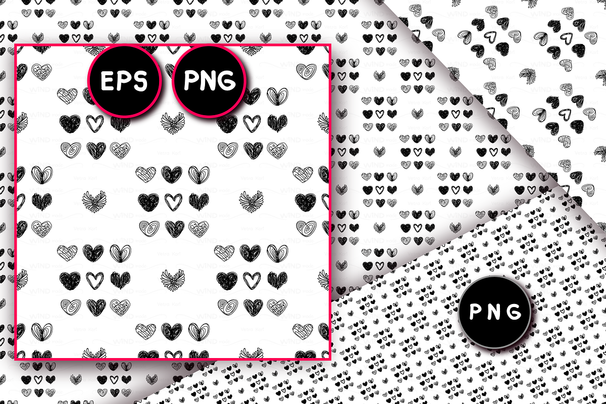 vector scribbles seamless pattern in Patterns - product preview 8