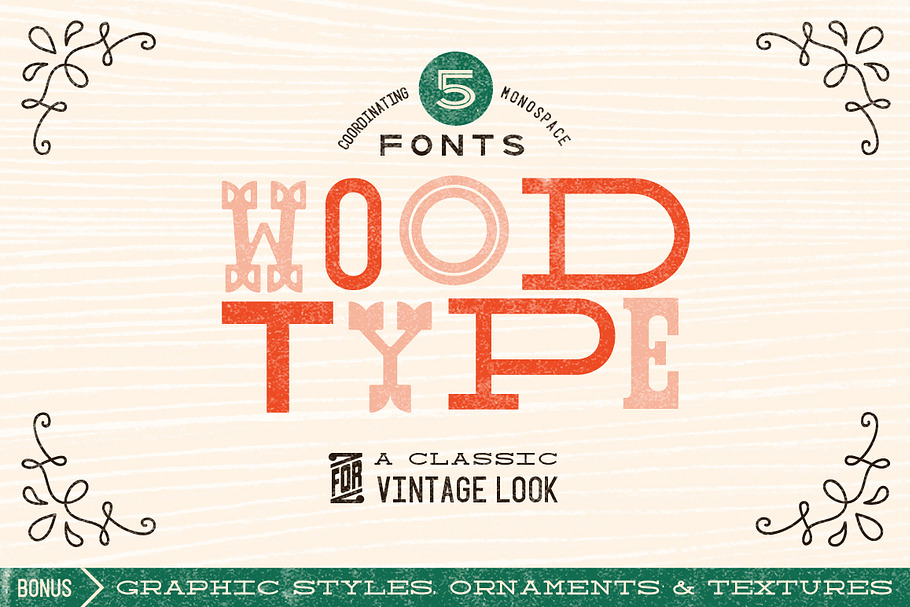 Wood Type Font Collection in Circus Fonts - product preview 8