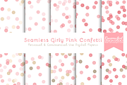 Seamless Girly Pink Confetti