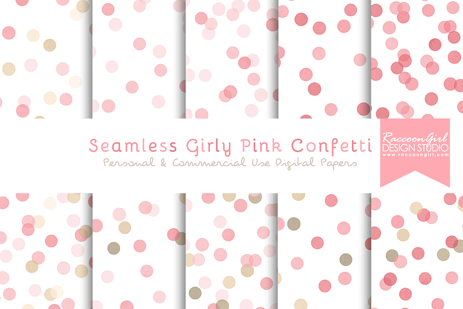 Seamless Girly Pink Confetti in Textures - product preview 8