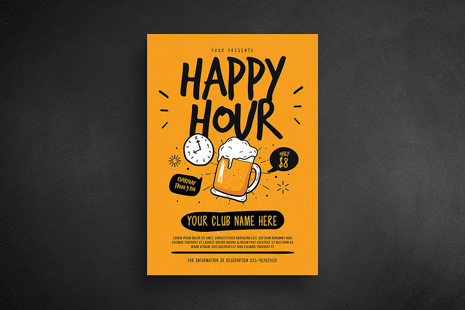 Happy Hour Beer Flyer in Flyer Templates - product preview 8