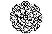Doodle circle mandala ink art vector