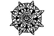 Doodle circle mandala ink art vector