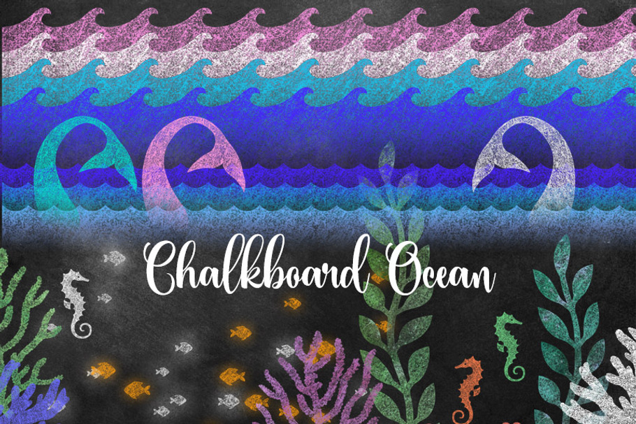 Chalkboard Ocean Clipart