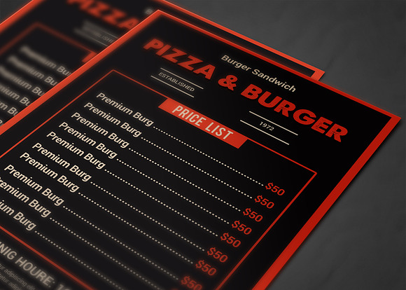 Food Menu in Flyer Templates - product preview 3