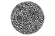 Doodle monochrome mandala art vector