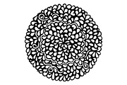 Doodle monochrome mandala art vector