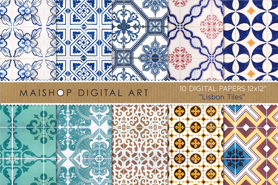 Digital Papers - Lisbon Tiles