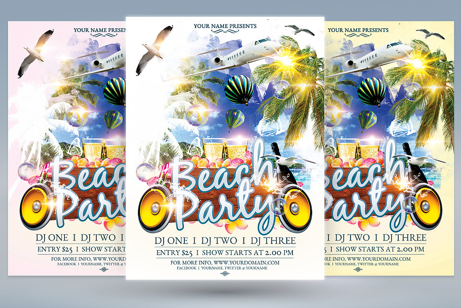 Beach Party in Flyer Templates - product preview 8