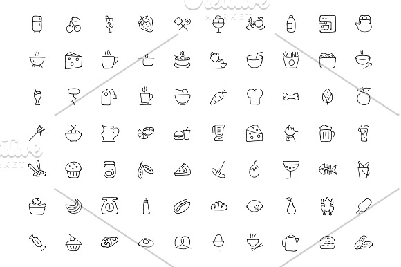 300 Food Hand Drawn Doodle Icons in Food Icons - product preview 2