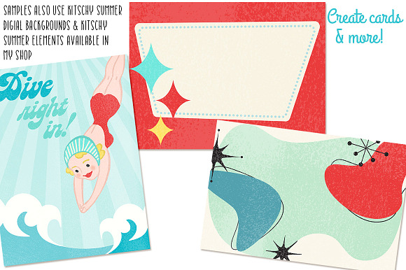 Kitschy 1950's Shapes +Bonus Brushes in Illustrations - product preview 2