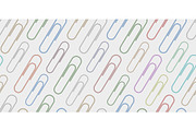 Seamless pattern with paper clips on light background
