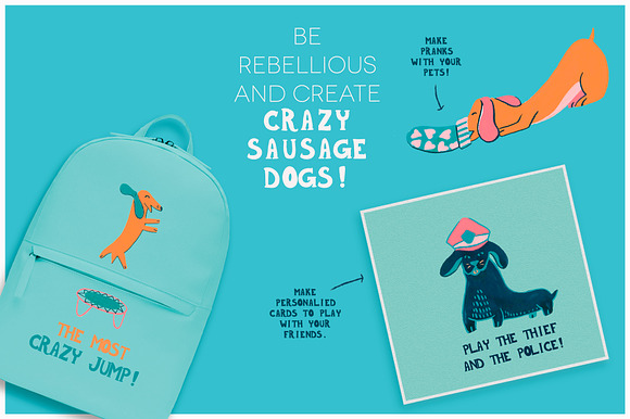 Sausage dogs in Illustrations - product preview 1