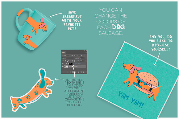 Sausage dogs in Illustrations - product preview 3