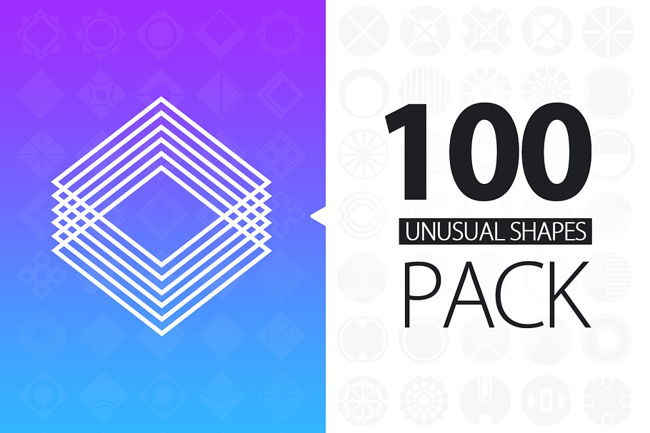100 Unusual Shapes Pack in Photoshop Shapes - product preview 8