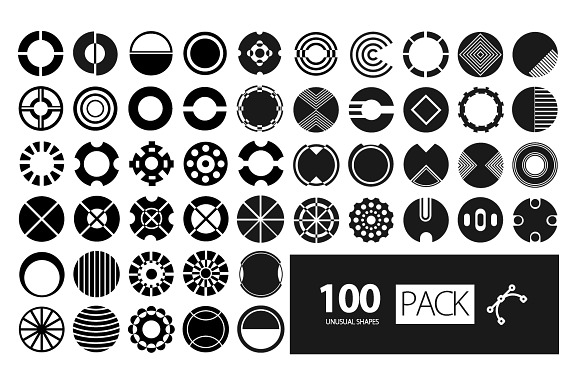 100 Unusual Shapes Pack in Photoshop Shapes - product preview 1