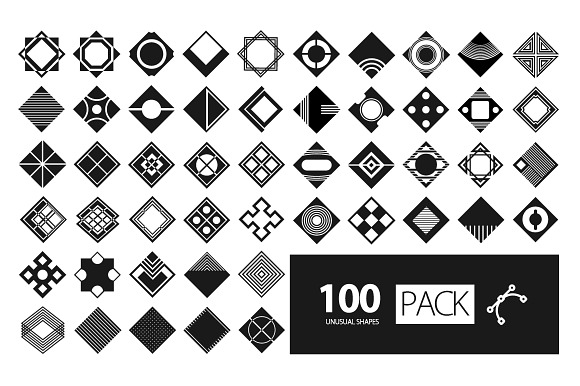 100 Unusual Shapes Pack in Photoshop Shapes - product preview 2