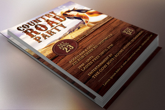 Country Road Party Flyer Template in Flyer Templates - product preview 1