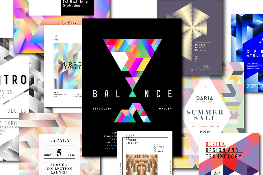 10 Geometric Poster Templates in Flyer Templates - product preview 8