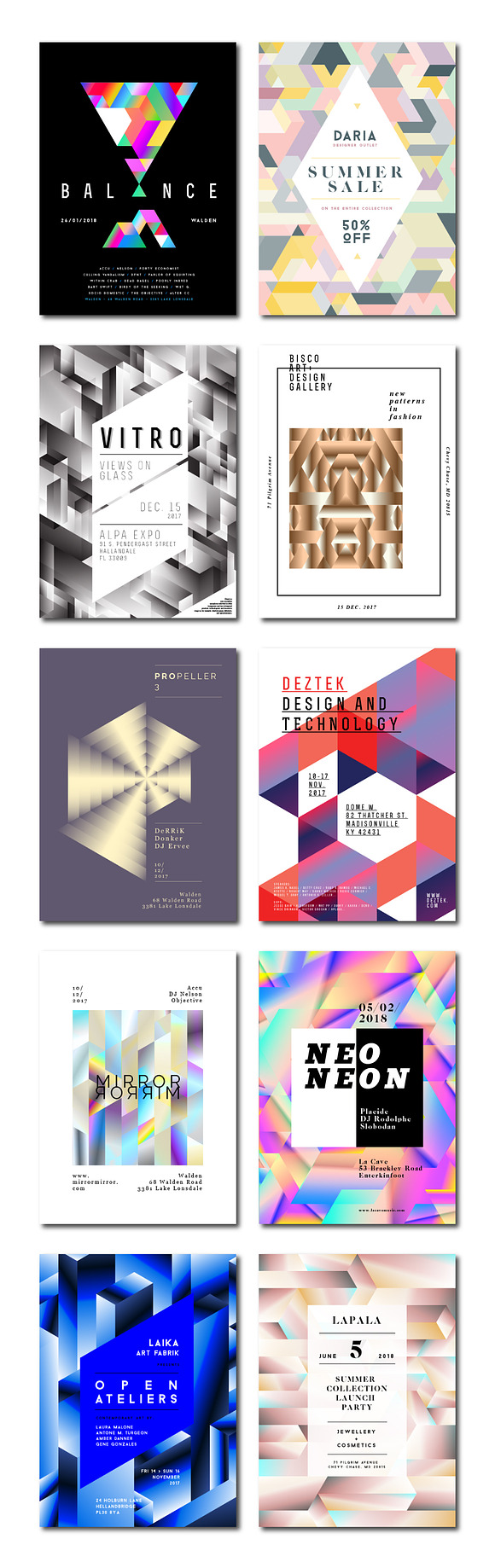 10 Geometric Poster Templates in Flyer Templates - product preview 5
