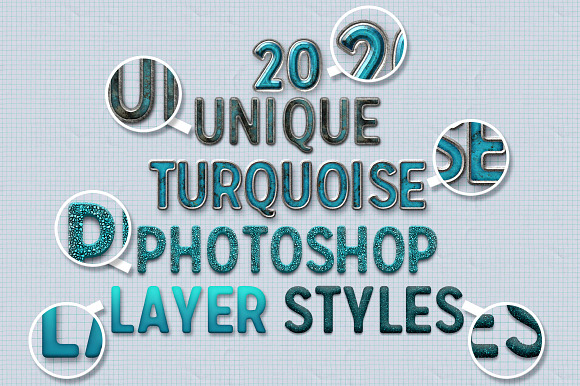20 Turquoise Photoshop Layer Styles in Photoshop Layer Styles - product preview 3