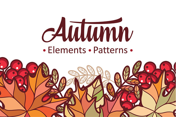 Autumn leaves. Patterns. Bundle