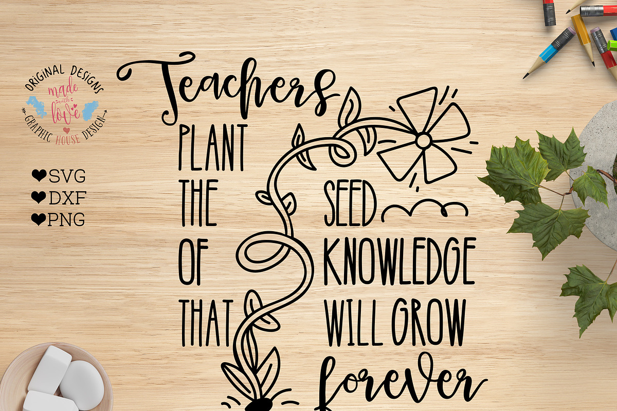 Teachers Plant the Seed Cut File in Illustrations - product preview 8