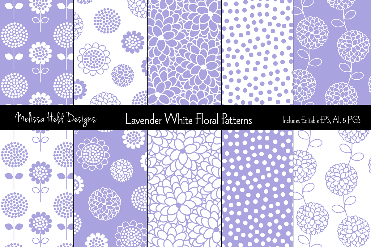  Lavender White Floral Patterns in Patterns - product preview 8
