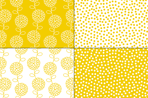 Yellow White Floral Patterns  in Patterns - product preview 1