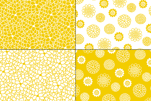 Yellow White Floral Patterns  in Patterns - product preview 2