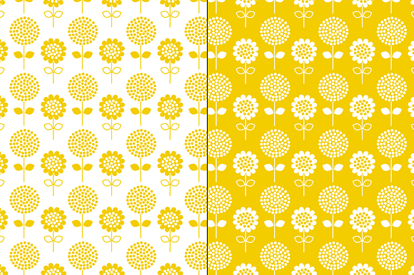 Yellow White Floral Patterns  in Patterns - product preview 3