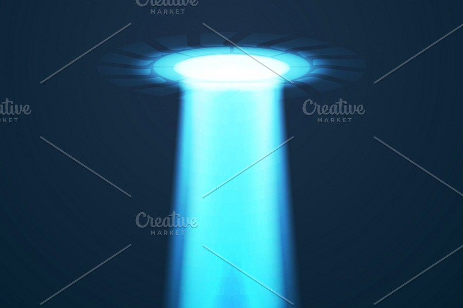 UFO light vector in Illustrations - product preview 8